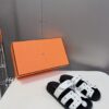 Hermes Chypre Sandal white Studded Stud Punk Rock H Logo Strap