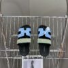 Hermes Chypre Sandal Blue Cameo Vert Celadon Green Strap Slide Slip On Flat