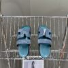 HERMÈS Blue Celeste Suede Women’s Chypre Sandals