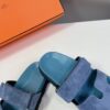 HERMÈS Blue Celeste Suede Women’s Chypre Sandals