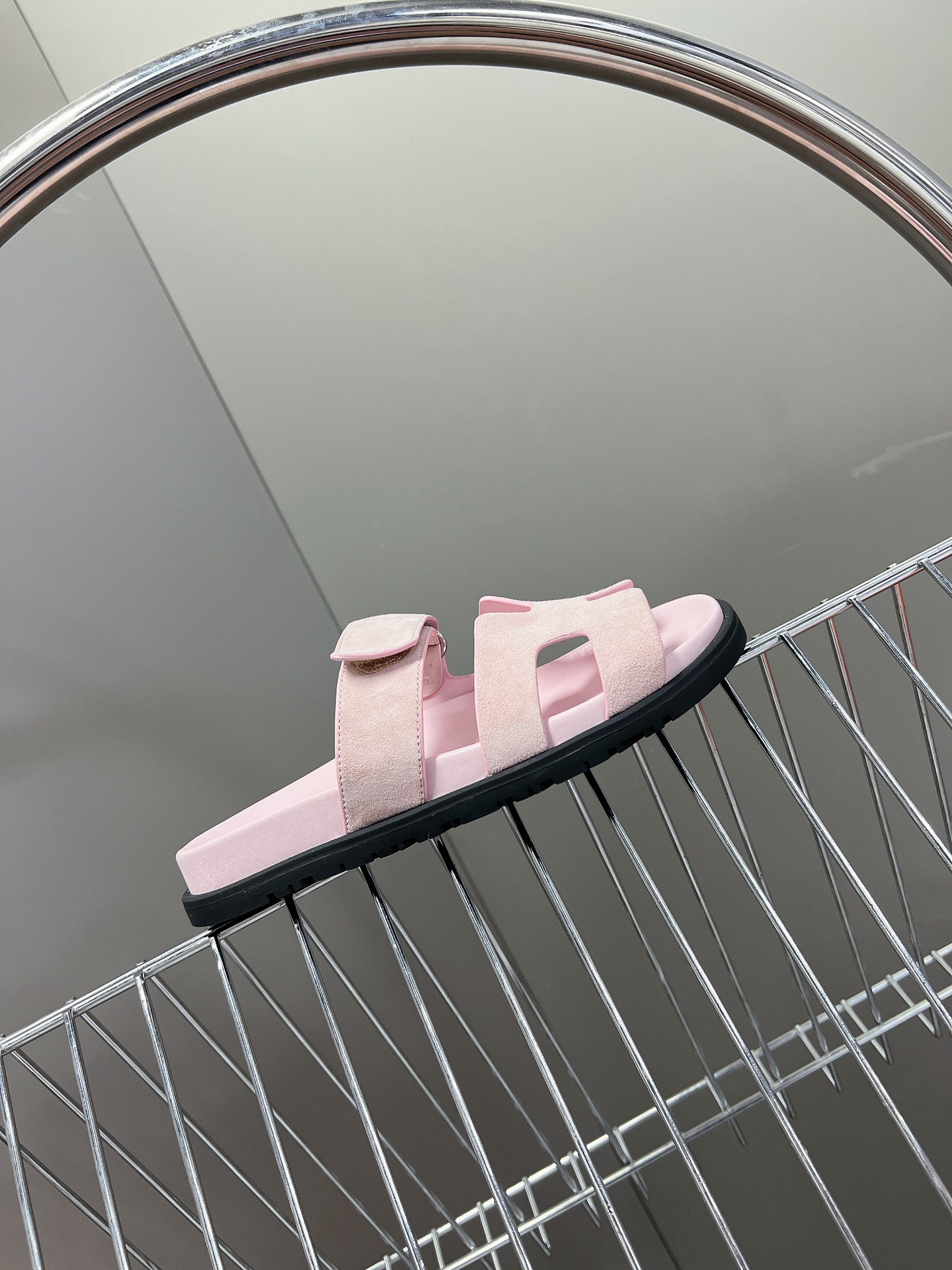 HERMES 01179 Hermes sandals Chypre Rose Porcelain Suede Size