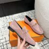Hermes  Suede Goatskin Womens Destin Loafers  Rose Aube