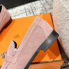 Hermes  Suede Goatskin Womens Destin Loafers  Rose Aube