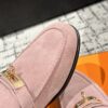 Hermes  Suede Goatskin Womens Destin Loafers  Rose Aube