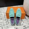 Hermès Hermes Paris loafers Vert Embrun Light blue Turquoise