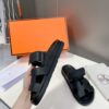 HERMÈS Black Calfskin Women’s Chypre Sandals