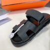 HERMÈS Black Calfskin Women’s Chypre Sandals