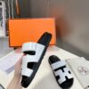 HERMES White Calfskin Women’s Chypre Sandals