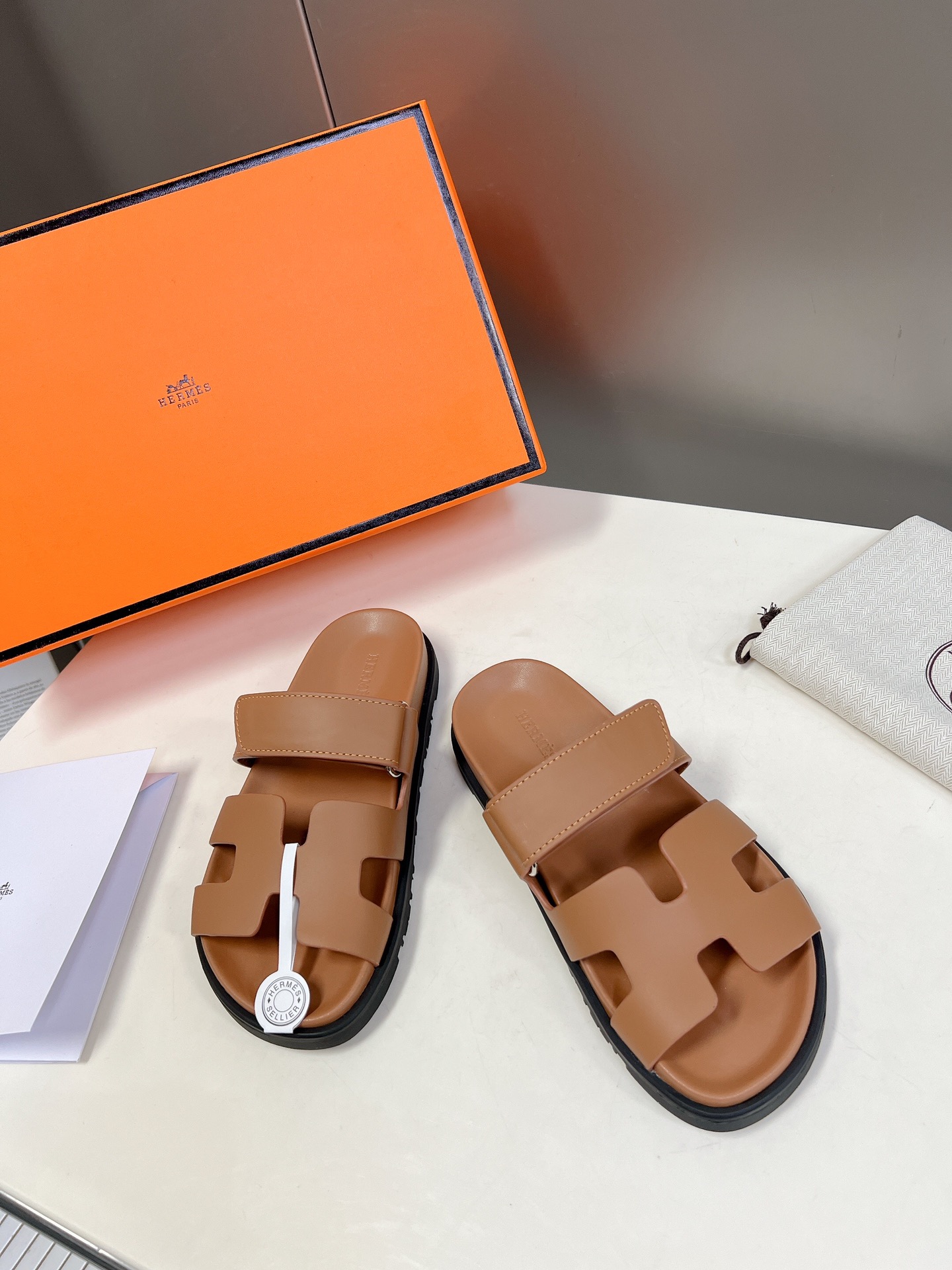 NEW in Box HERMÈS Naturel Calfskin Women's CHYPRE Sandals** CHOOSE YOUR SIZE