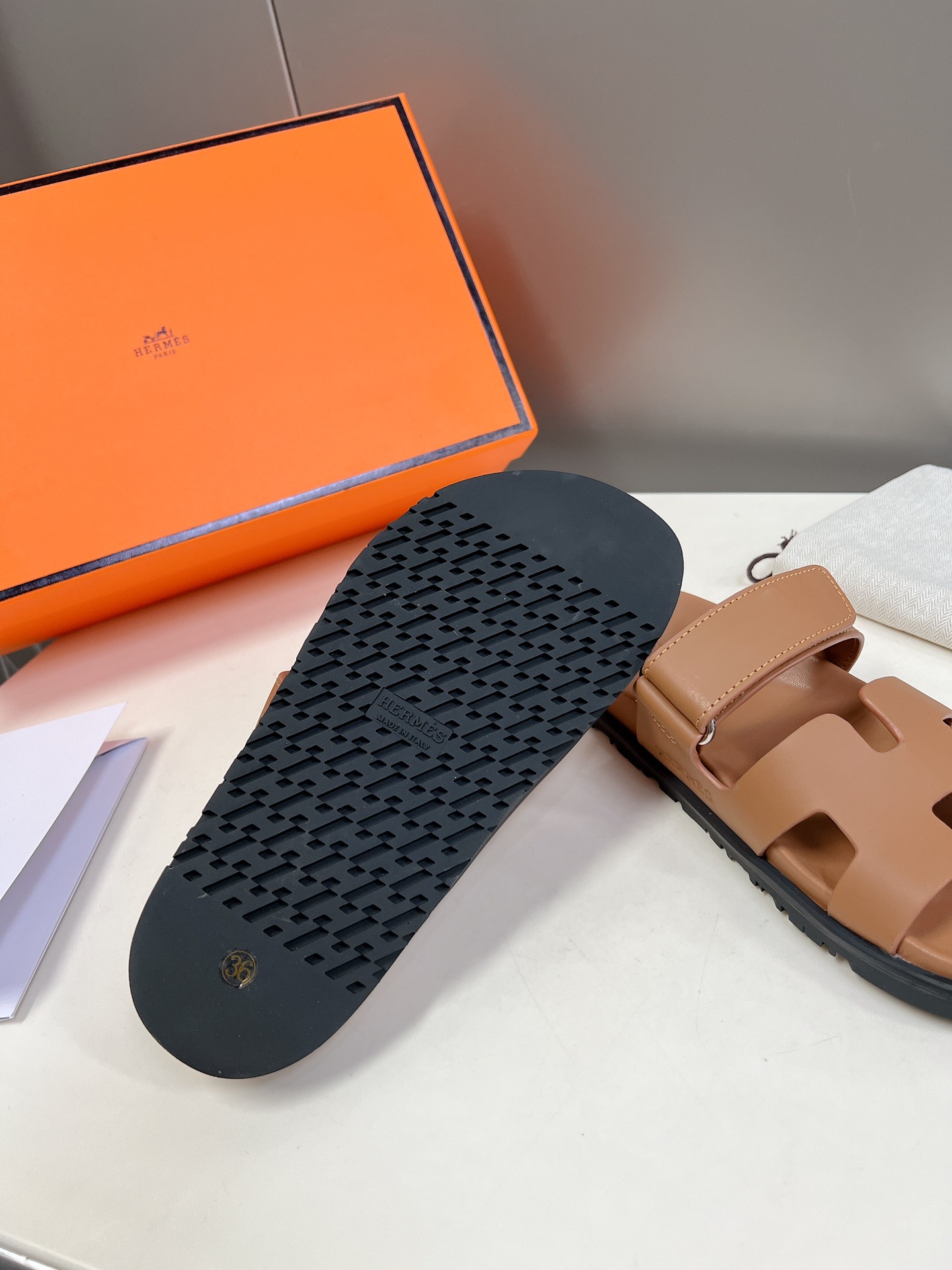 NEW in Box HERMÈS Naturel Calfskin Women's CHYPRE Sandals** CHOOSE YOUR SIZE