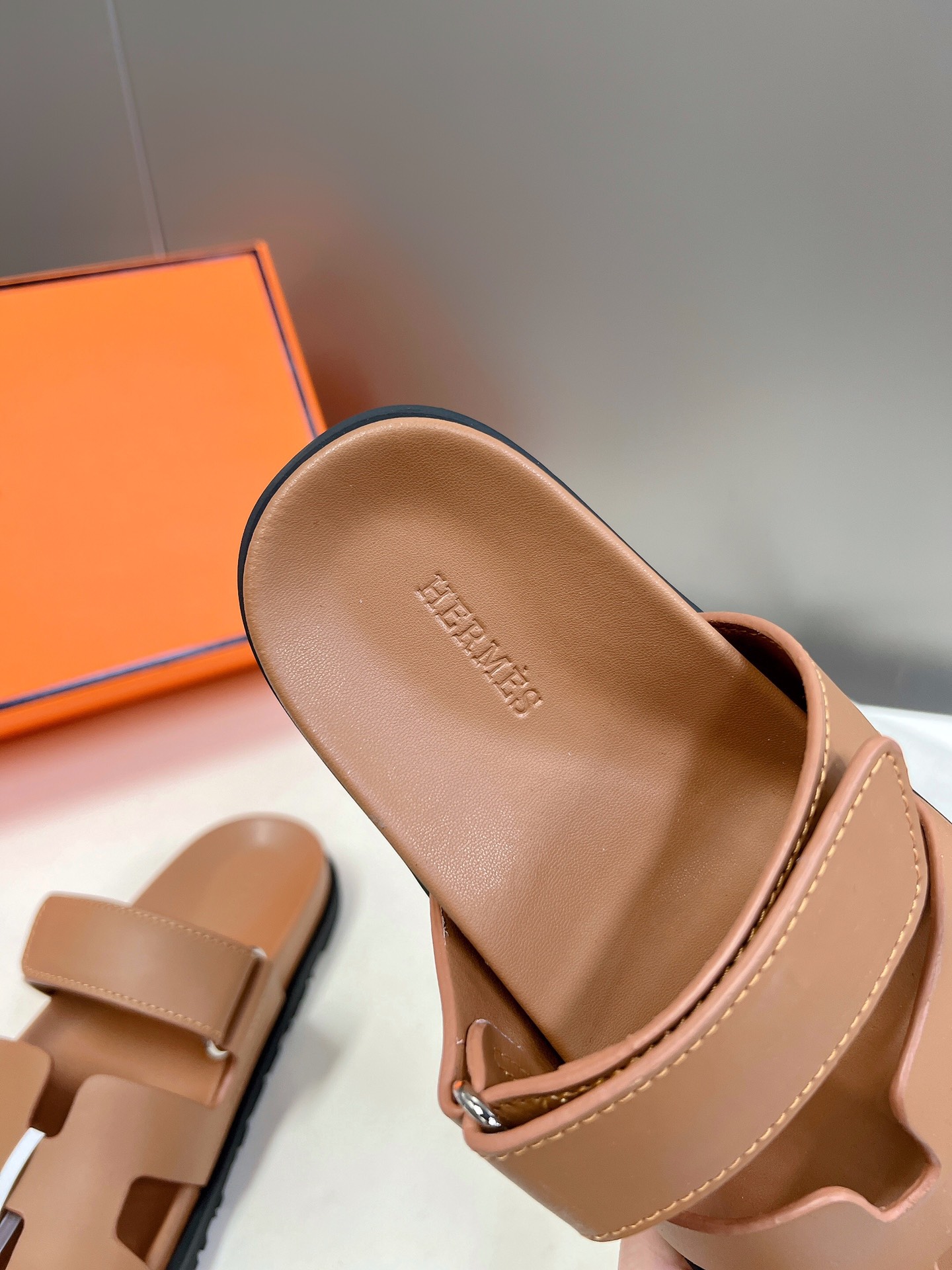 NEW in Box HERMÈS Naturel Calfskin Women's CHYPRE Sandals** CHOOSE YOUR SIZE