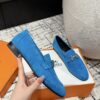 Hermes Hermes Blue Suede Paris Loafers Size