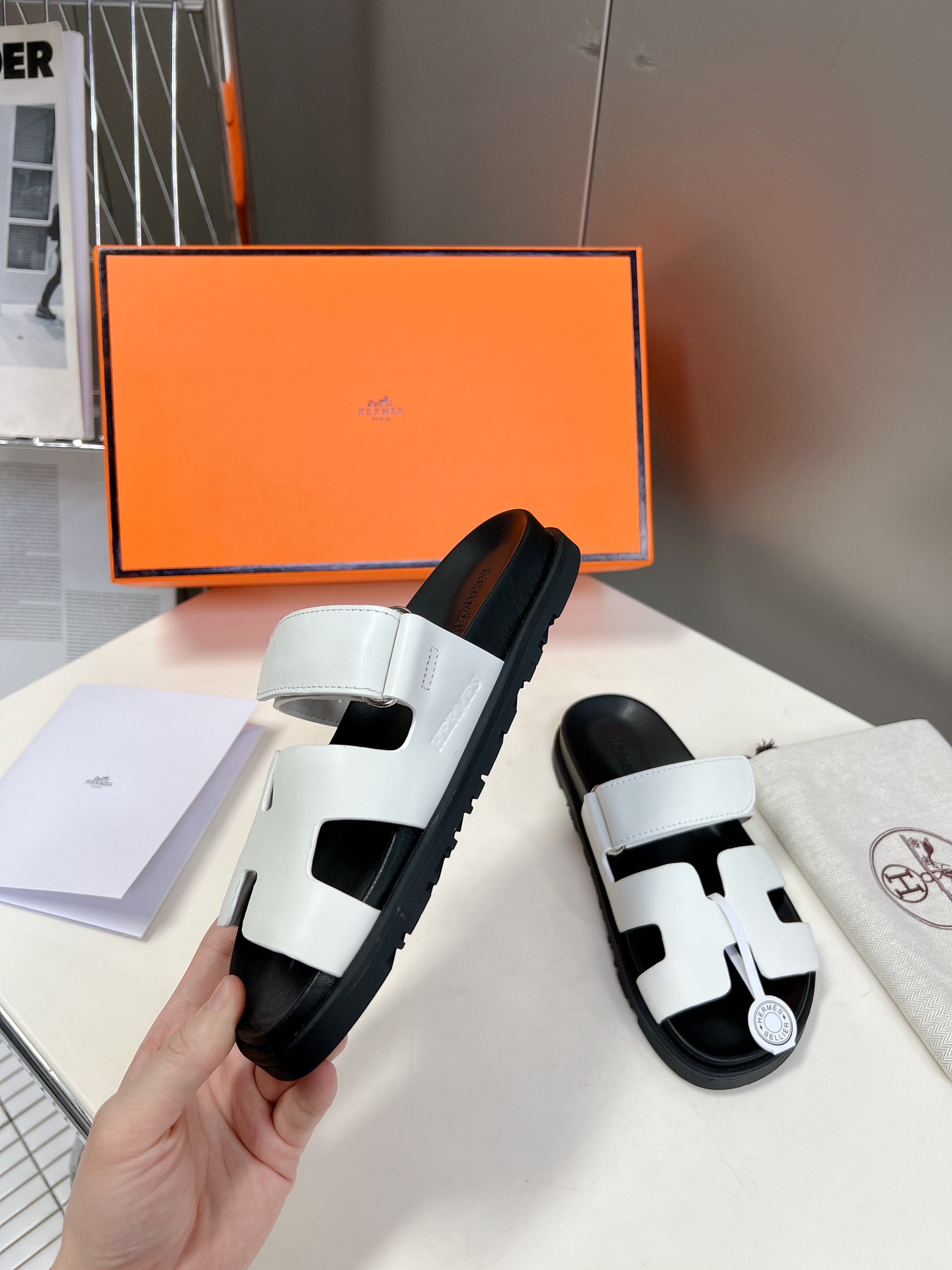 Hermès Women's Hermès Blanc Chypre Sandal White Size