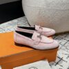 Hermes  Suede Goatskin Paris Loafers  Rose Porcelaine Sold Out