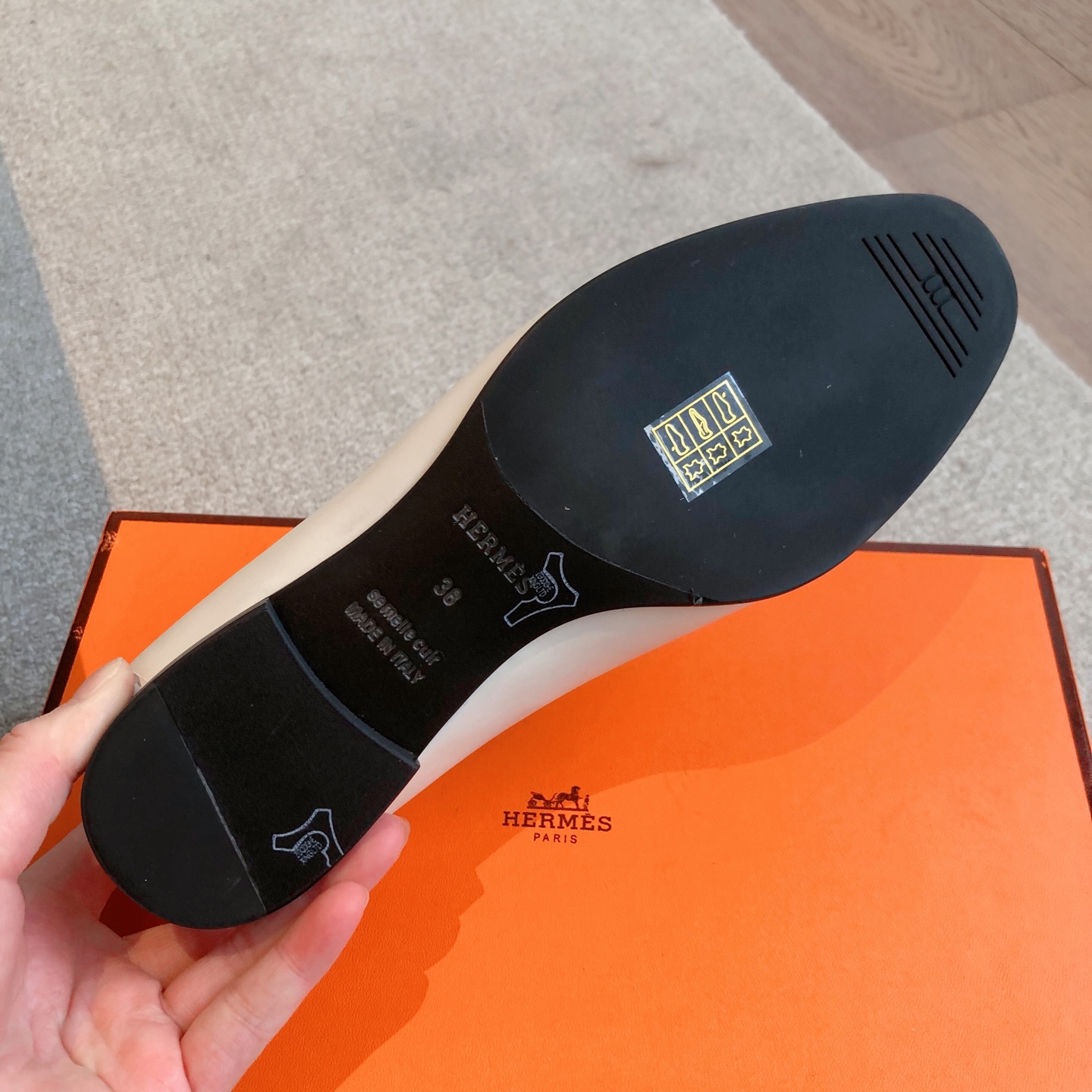 Women's White Leather Hermes Tassel Loafers with Gold H Logo
