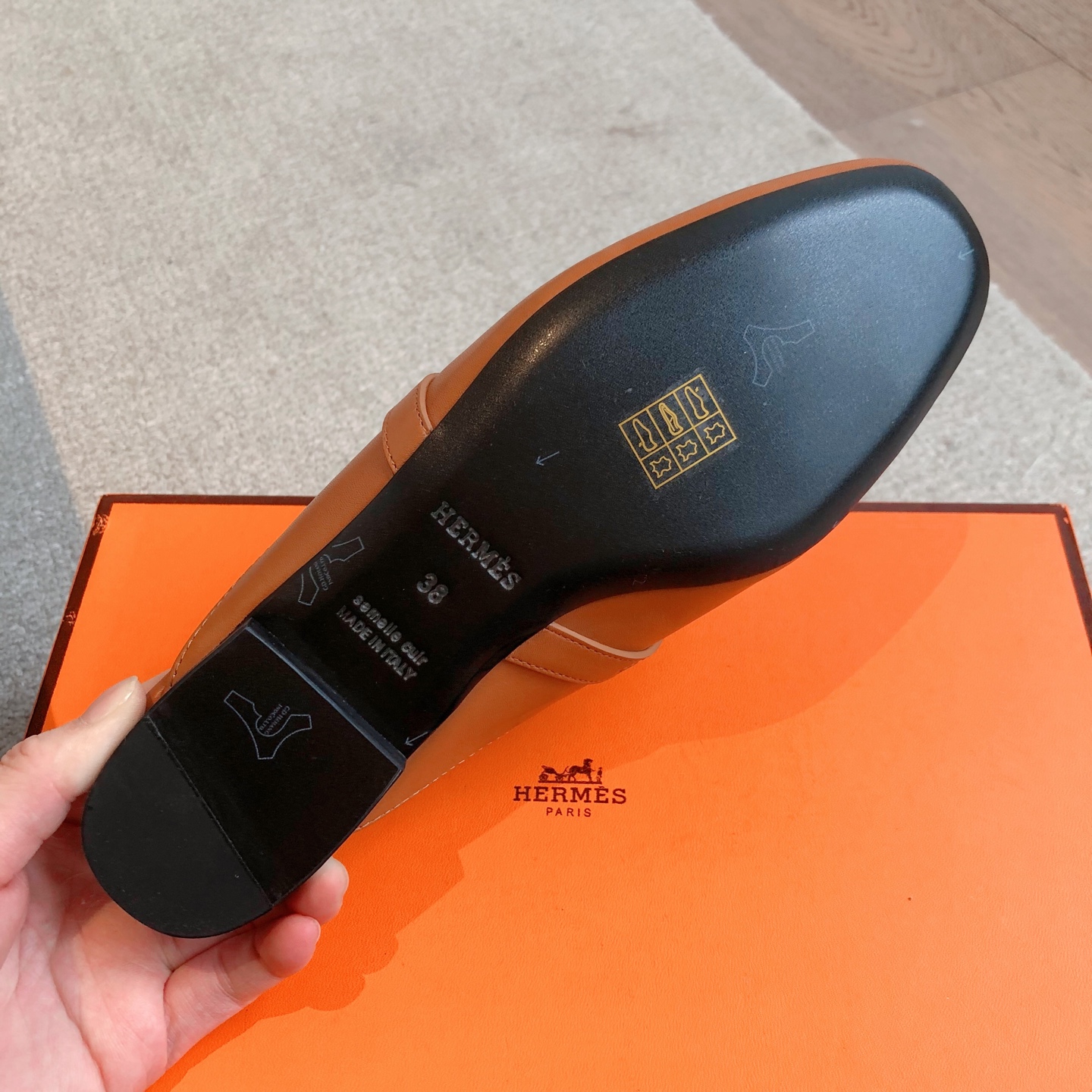 HERMES 0319 Hermes Calfskin Oz Mules Palissandre Sold Out