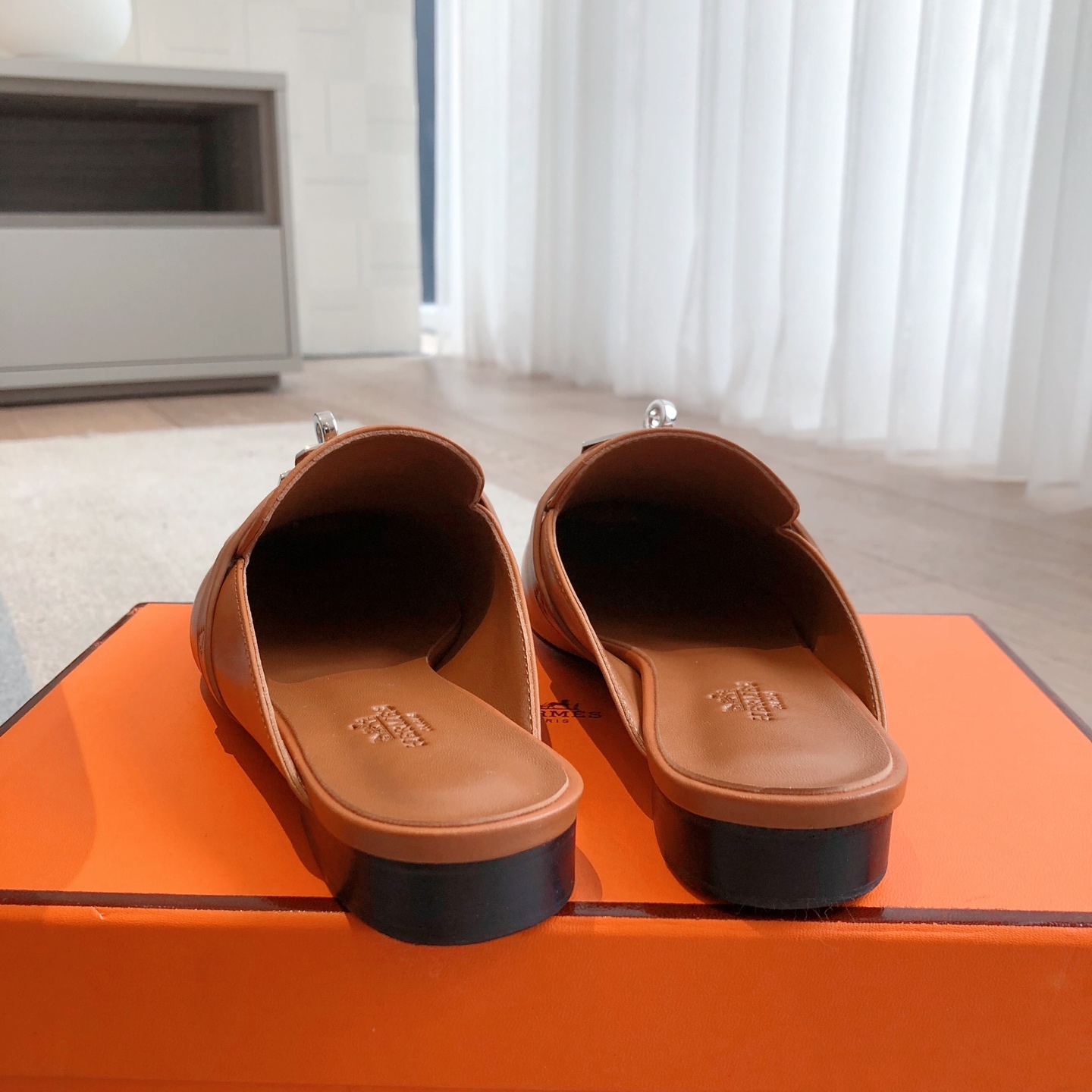 HERMES 0319 Hermes Calfskin Oz Mules Palissandre Sold Out
