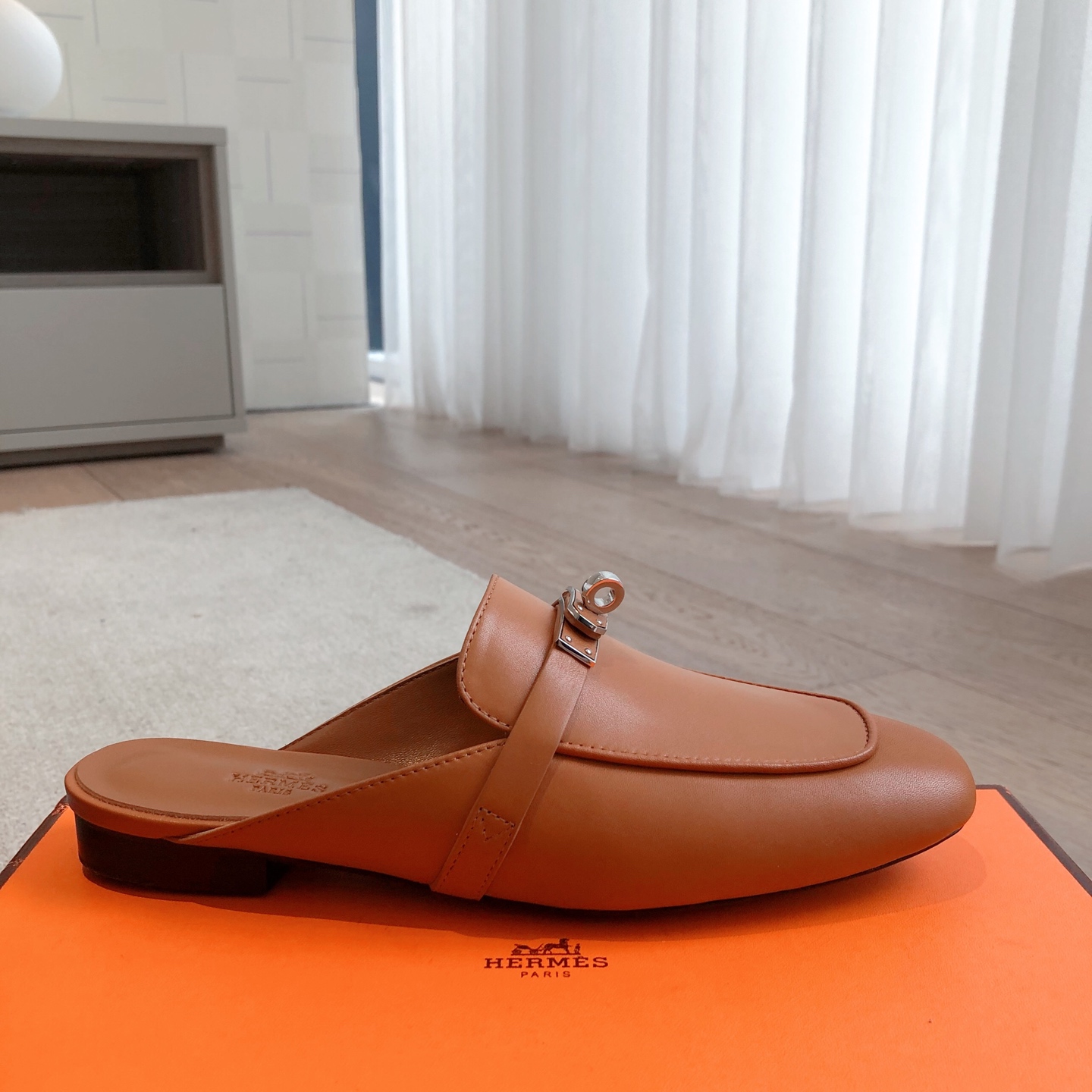 HERMES 0319 Hermes Calfskin Oz Mules Palissandre Sold Out