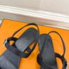 Hermes  Calfskin Cristal Sandals Black Sold Out