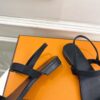 Hermes  Calfskin Cristal Sandals Black Sold Out