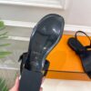 Hermes  Calfskin Cristal Sandals Black Sold Out