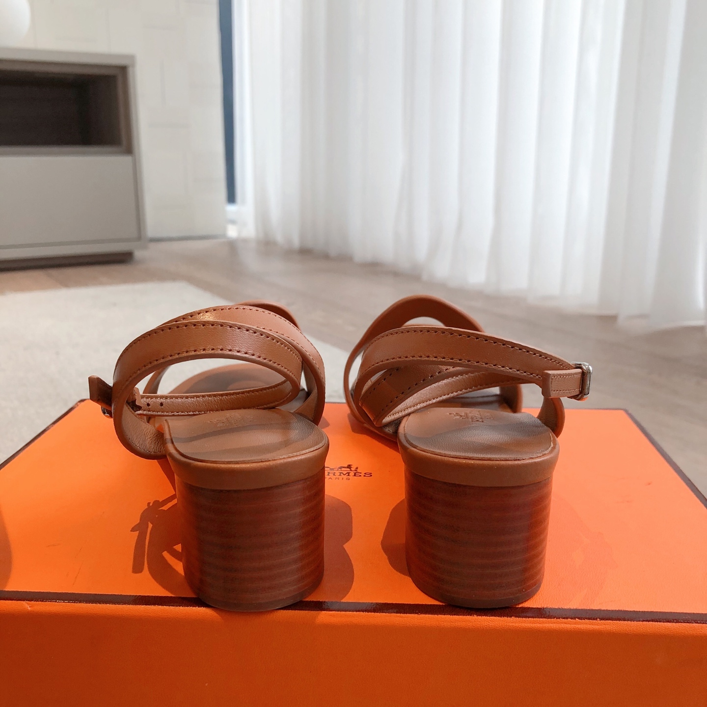 Hermès Juliette Sandal – Brown Leather