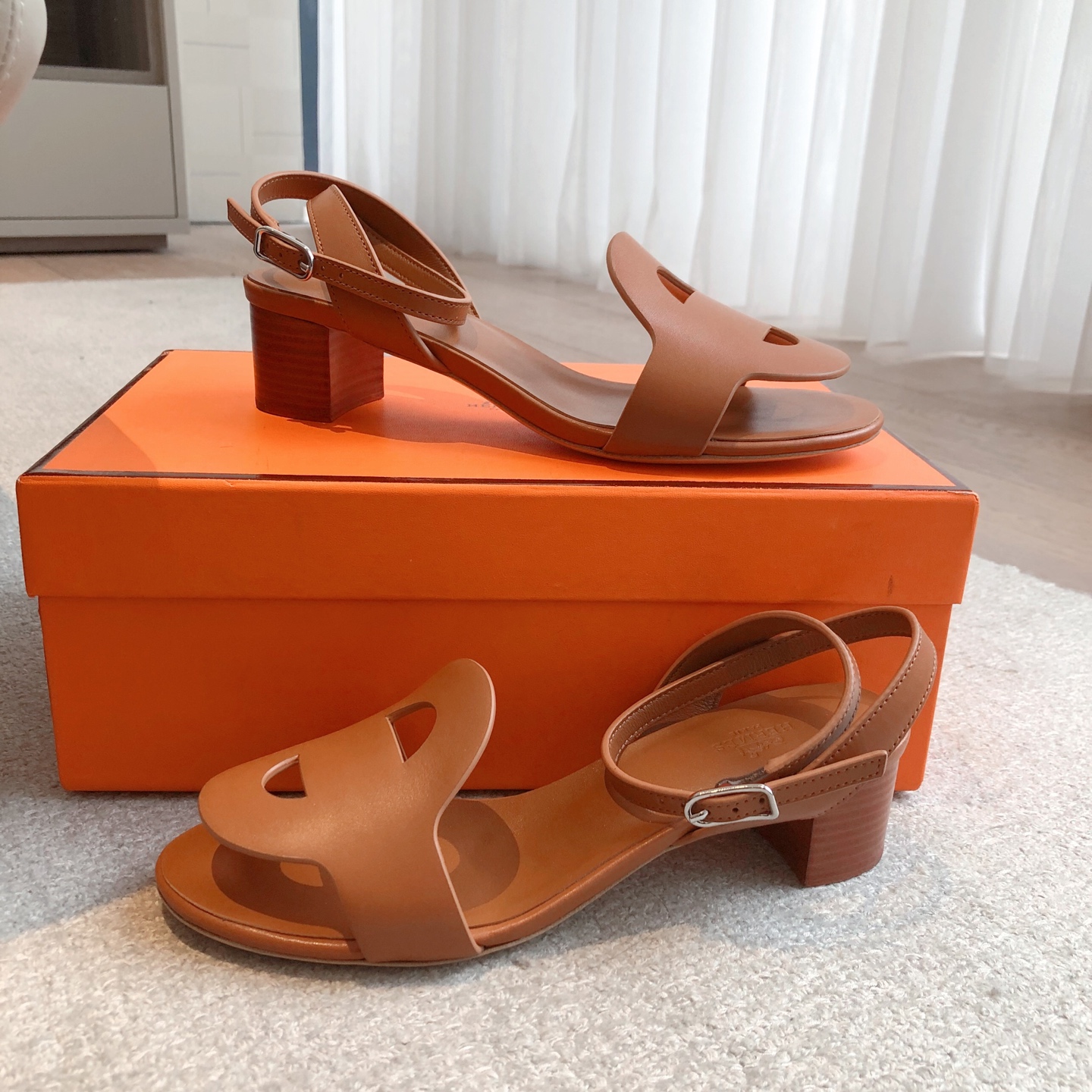 Hermès Juliette Sandal – Brown Leather