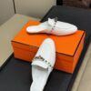Hermès Oz White Calfskin Leather Mule