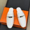 Hermès Oz White Calfskin Leather Mule